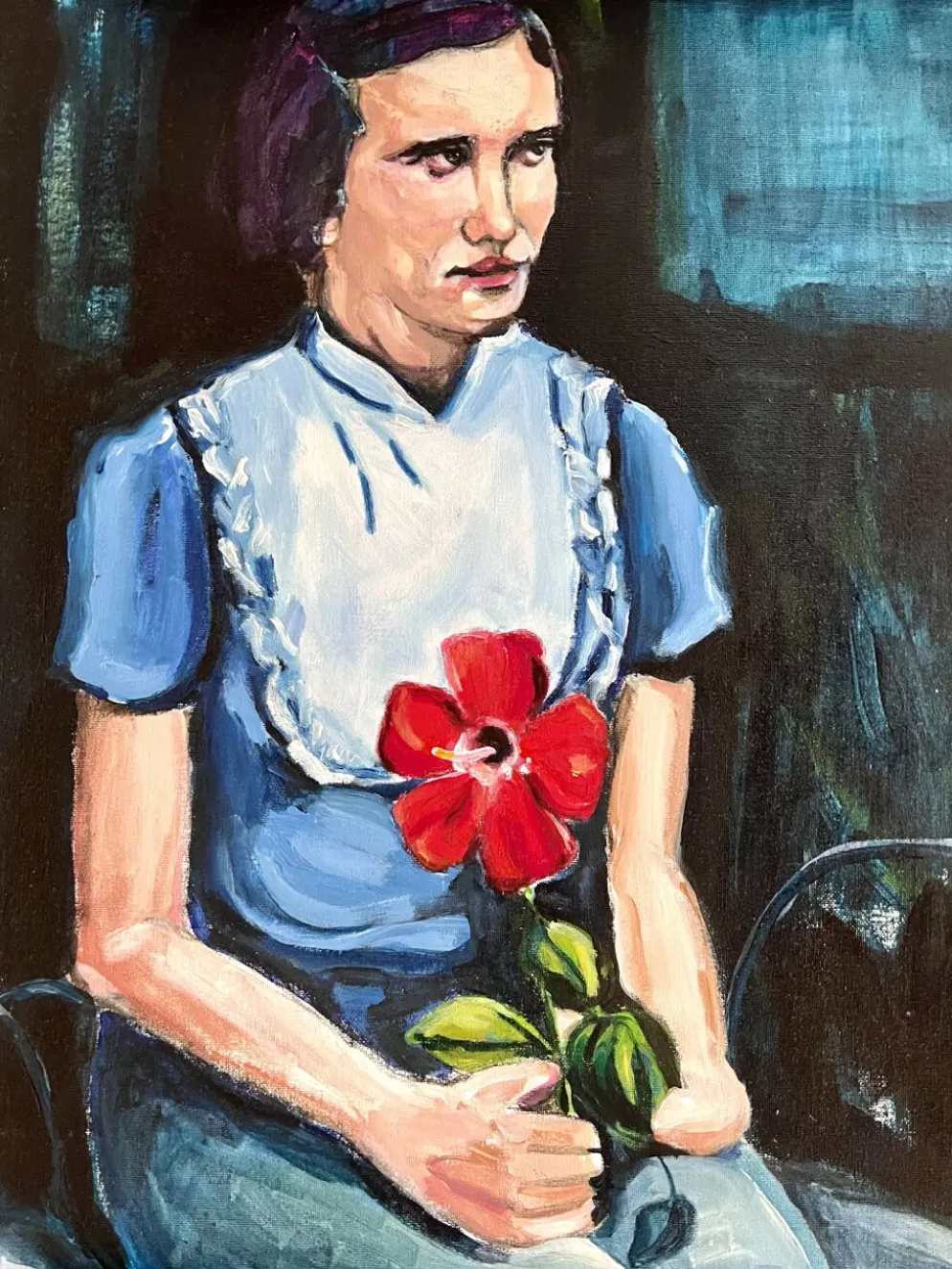 Portrait d'une jeune fille réalisé par l'artiste Cristina Barr