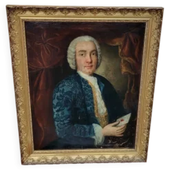 Portrait d'un jeune homme aristocratique français - Peinture à l'huile du XVIIIe siècle