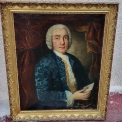 Portrait d'un jeune homme aristocratique français - Peinture à l'huile du XVIIIe siècle