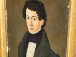 Portrait d'un jeune homme en huile sur toile du 19ème siècle