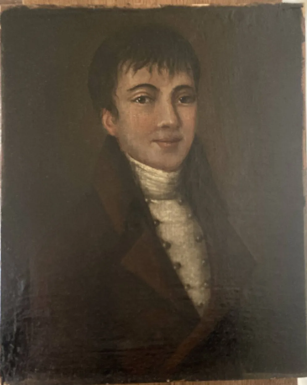 Portrait fin 18e jeune homme époque directoire huile sur toile
