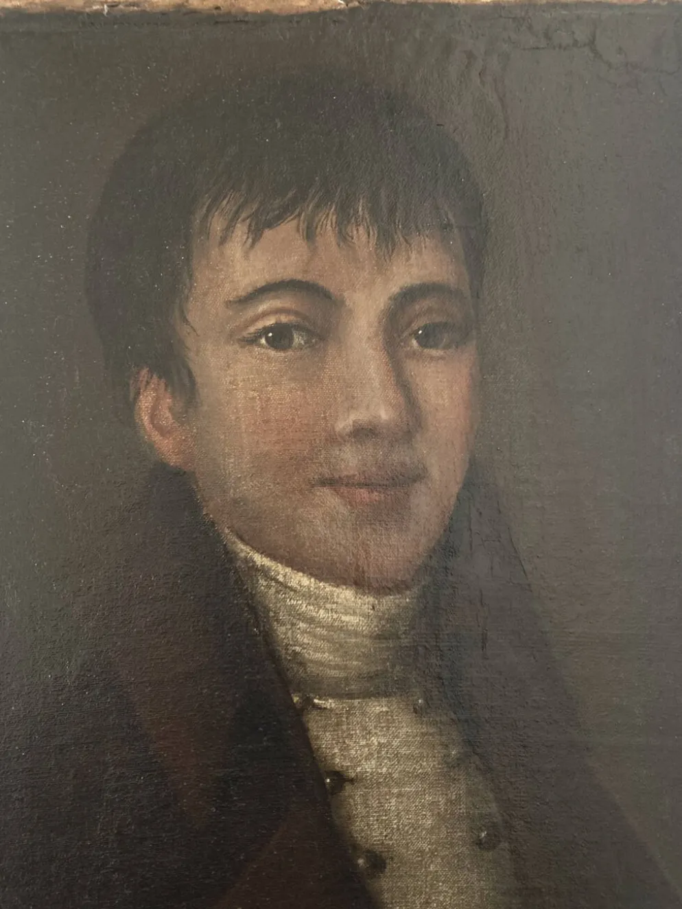 Portrait fin 18e jeune homme époque directoire huile sur toile