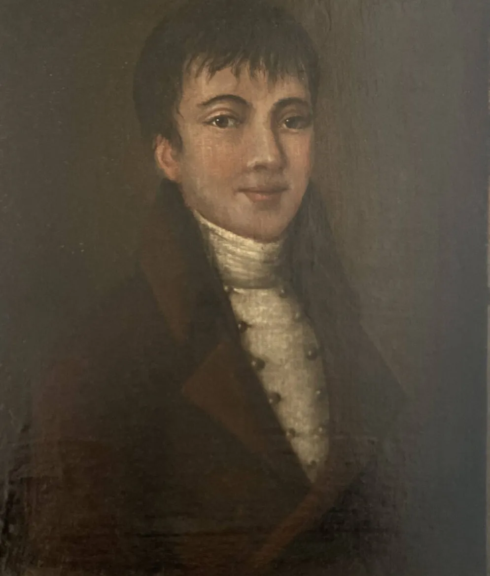Portrait fin 18e jeune homme époque directoire huile sur toile