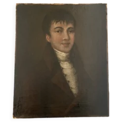 Portrait fin 18e jeune homme époque directoire huile sur toile