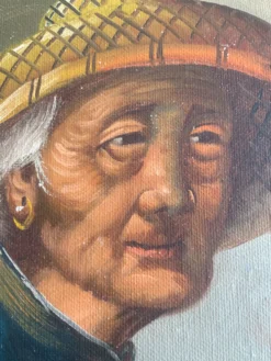 Portrait huile sur bois