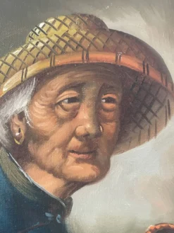 Portrait huile sur bois