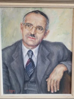 Portrait huile sur toile signé J. Adam 53
