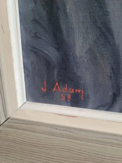Portrait huile sur toile signé J. Adam 53