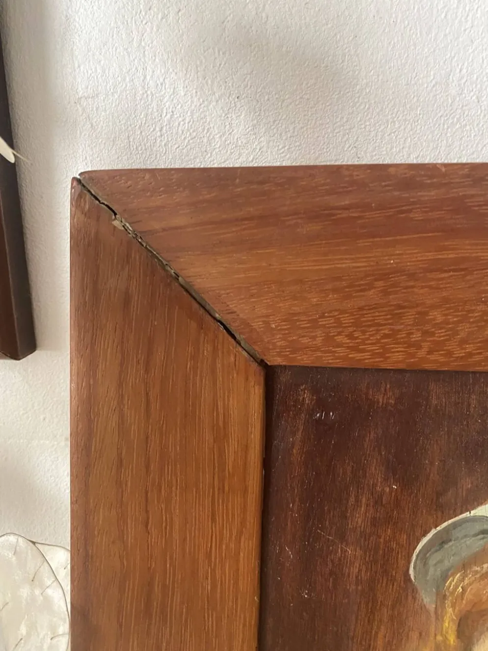 Portrait à l'huile ancien sur bois jeune femme