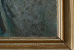 Portrait à l'huile d'une femme avec bonnet fleuri, Belgique, années 1920