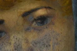 Portrait à l'huile d'une femme avec bonnet fleuri, Belgique, années 1920