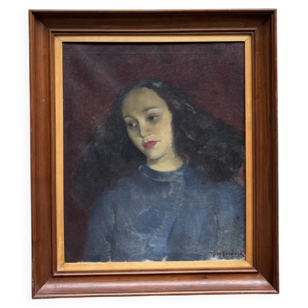 Portrait à l'huile d'une jeune femme par Jean Hynderick