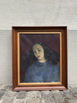 Portrait à l'huile d'une jeune femme par Jean Hynderick