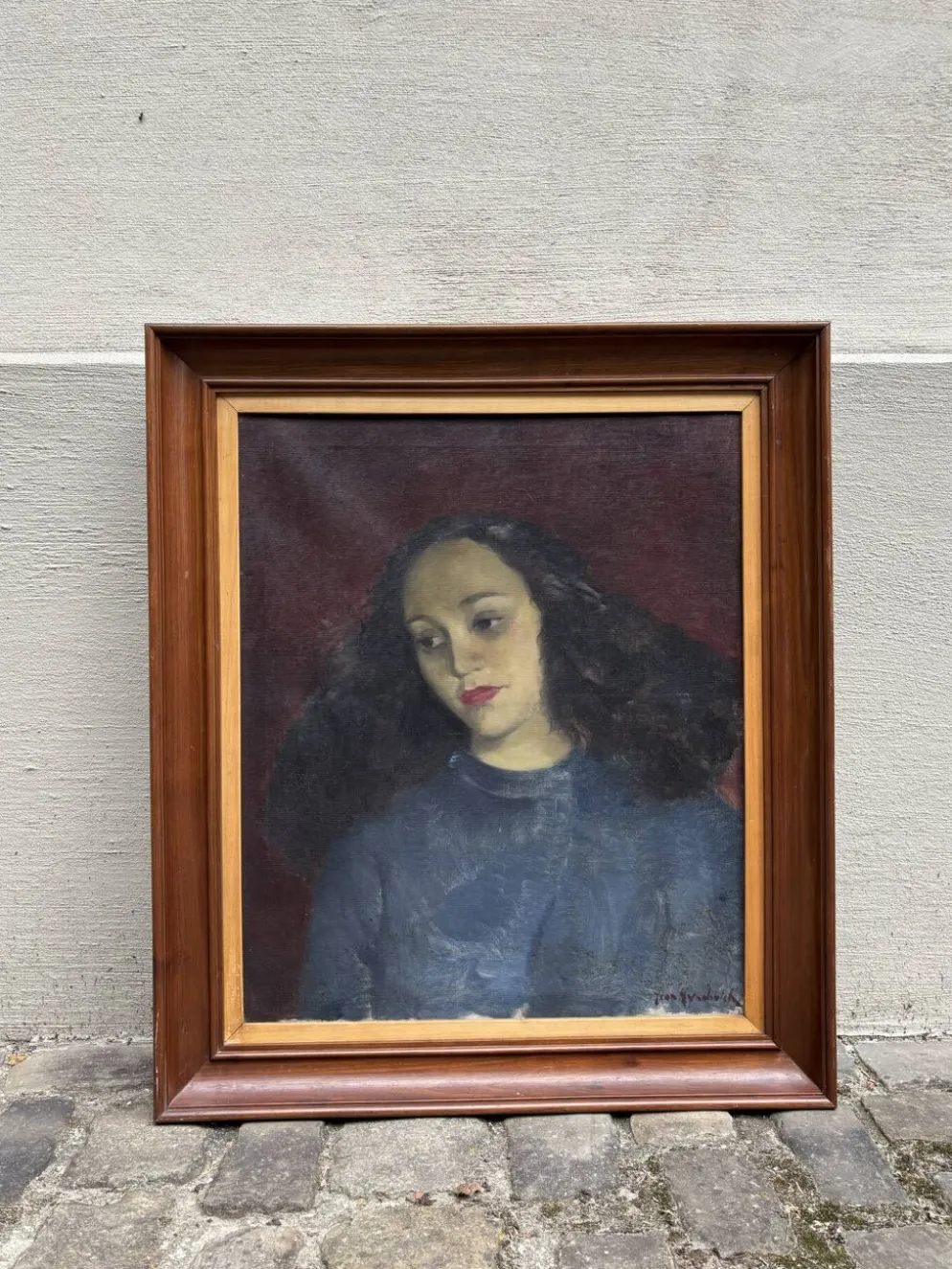 Portrait à l'huile d'une jeune femme par Jean Hynderick