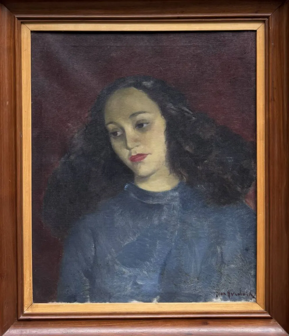 Portrait à l'huile d'une jeune femme par Jean Hynderick