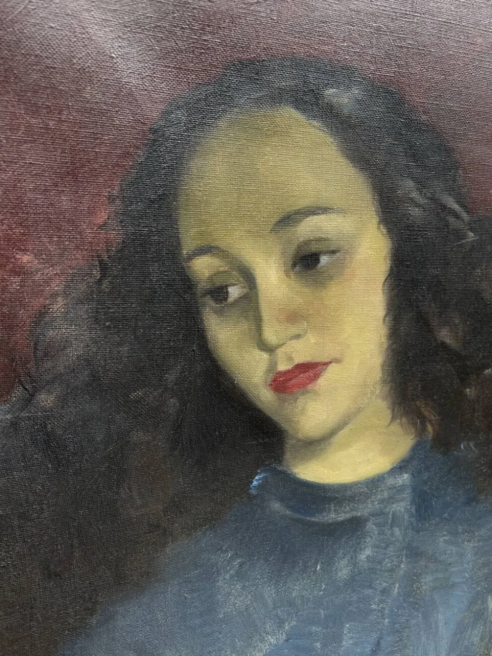 Portrait à l'huile d'une jeune femme par Jean Hynderick