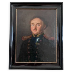 Portrait, peinture à l'huile antique d'un officier