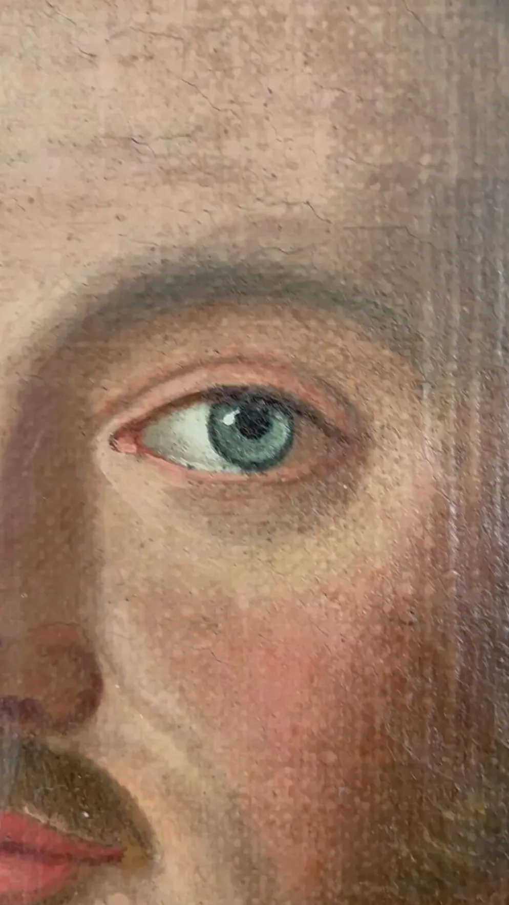 Portrait, peinture à l'huile antique d'un officier