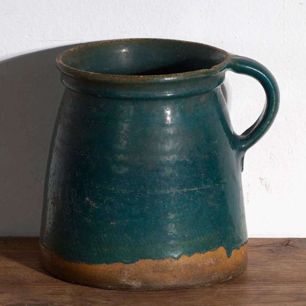 Pot ancien en céramique populaire vernissée – Europe centrale, vers 1930