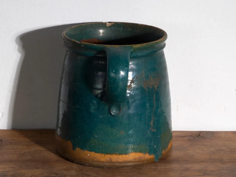 Pot ancien en céramique populaire vernissée – Europe centrale, vers 1930