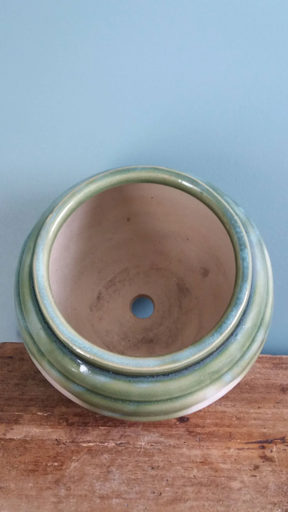 Pot de fleur, jardinière en terre cuite émaillée