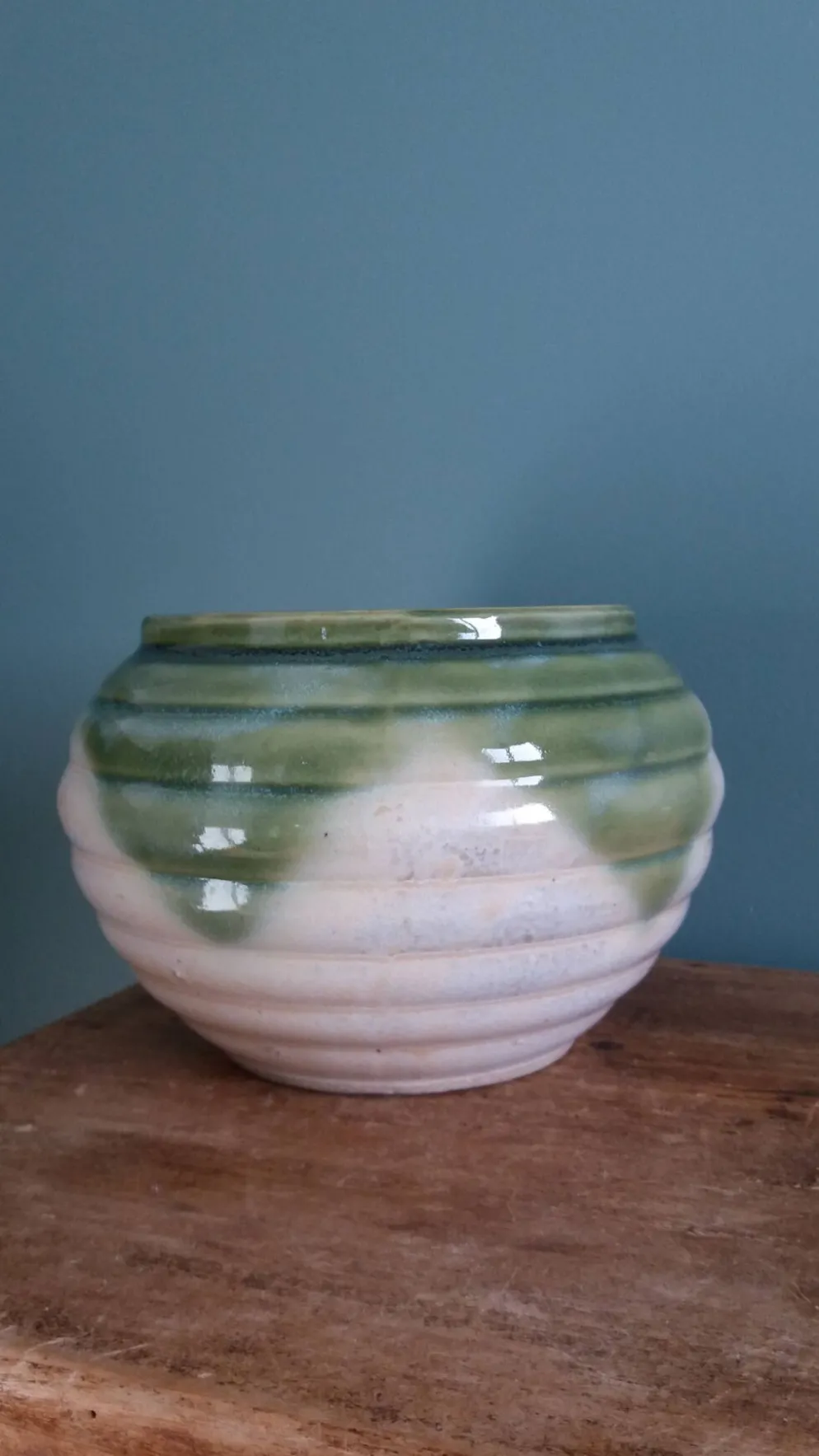 Pot de fleur, jardinière en terre cuite émaillée