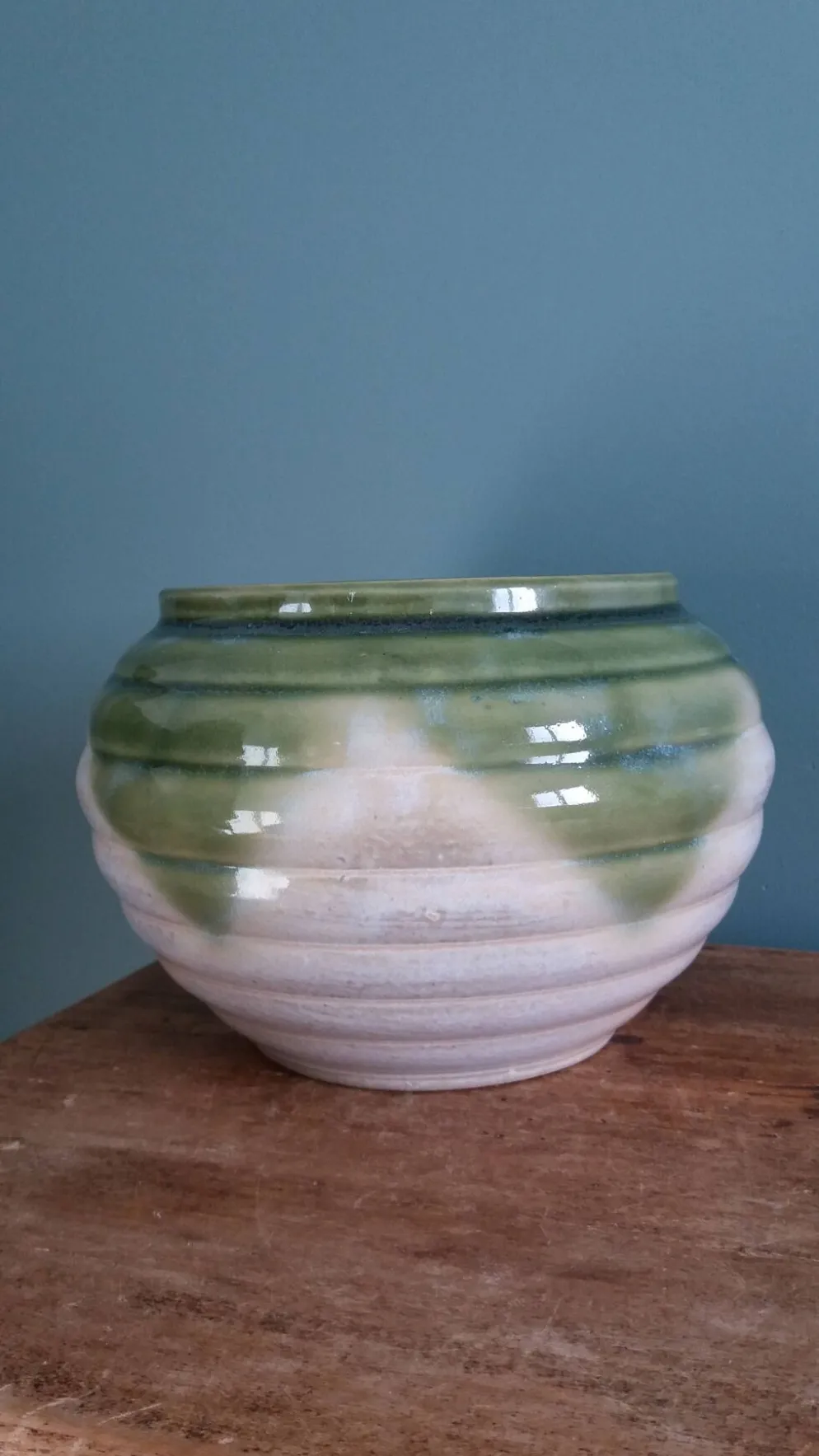 Pot de fleur, jardinière en terre cuite émaillée