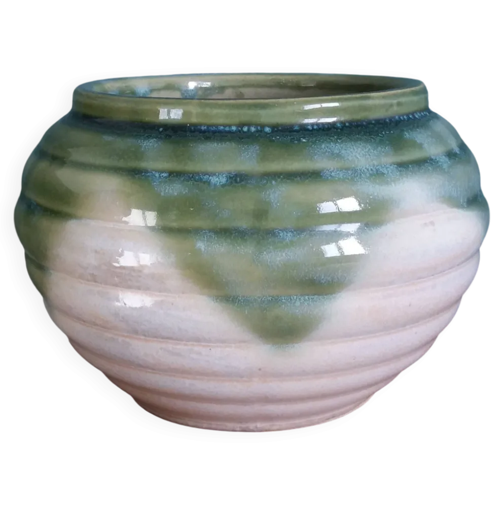 Pot de fleur, jardinière en terre cuite émaillée