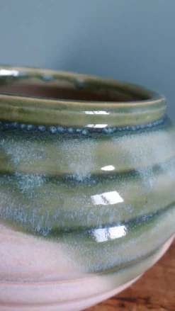 Pot de fleur, jardinière en terre cuite émaillée