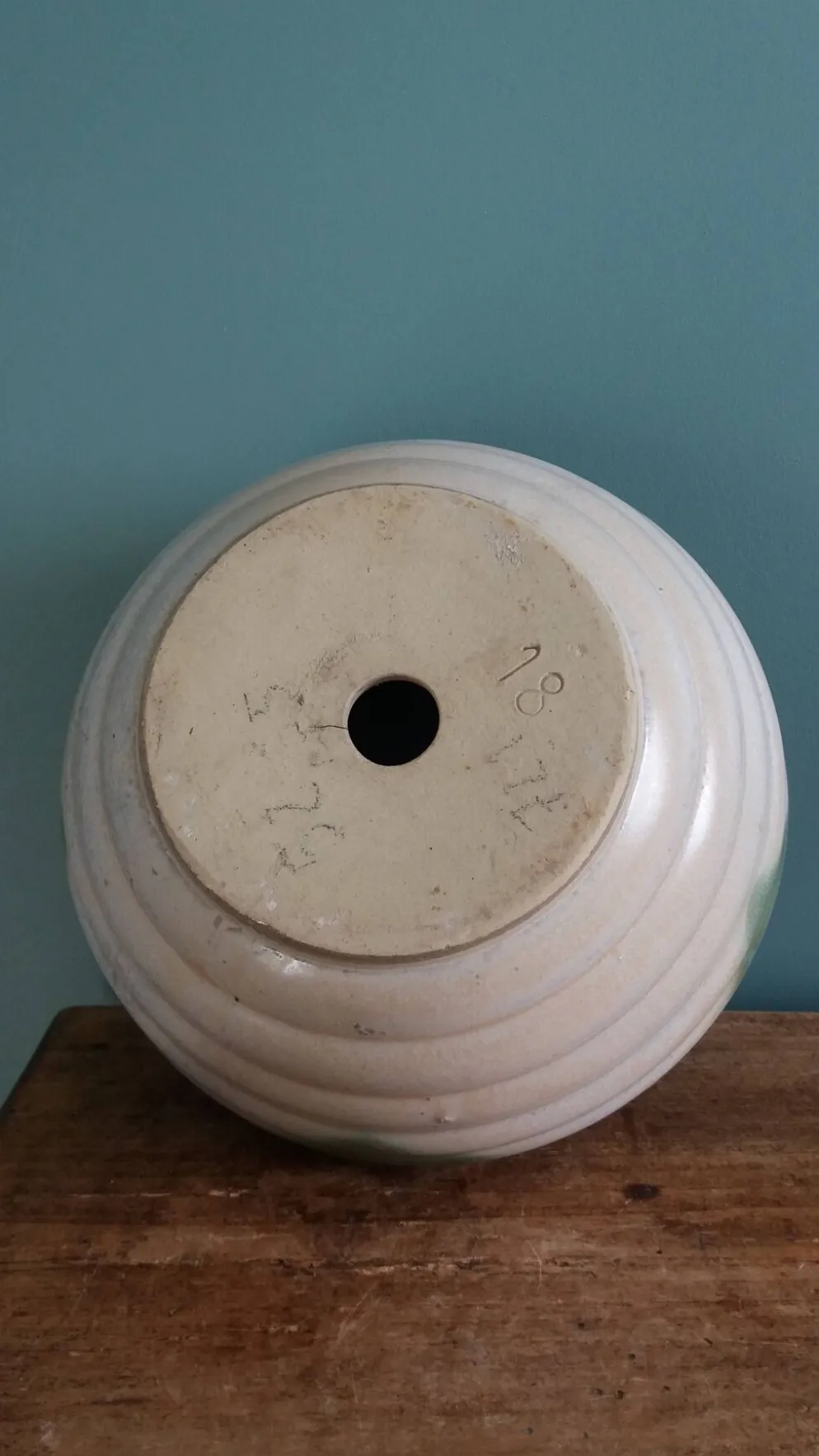 Pot de fleur, jardinière en terre cuite émaillée