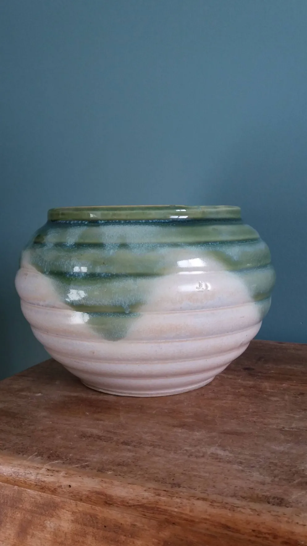 Pot de fleur, jardinière en terre cuite émaillée