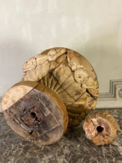 Pot à feu en bois sculpté, fin XVIIIème siècle
