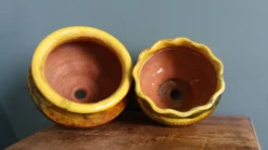 Pots de fleur, poterie provençale en terre cuite émaillée