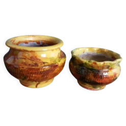 Pots de fleur, poterie provençale en terre cuite émaillée