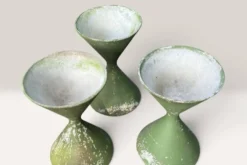 3 pots de fleurs Diabolo de Willy Guhl pour Eternit