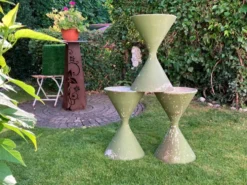 3 pots de fleurs Diabolo de Willy Guhl pour Eternit