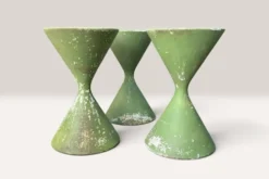 3 pots de fleurs Diabolo de Willy Guhl pour Eternit