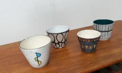 Pots de fleurs en céramique allemande des années 1960, ensemble de 4