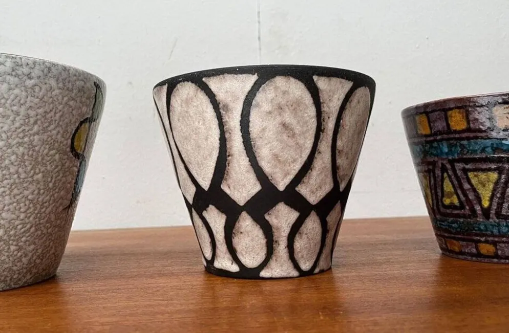 Pots de fleurs en céramique allemande des années 1960, ensemble de 4