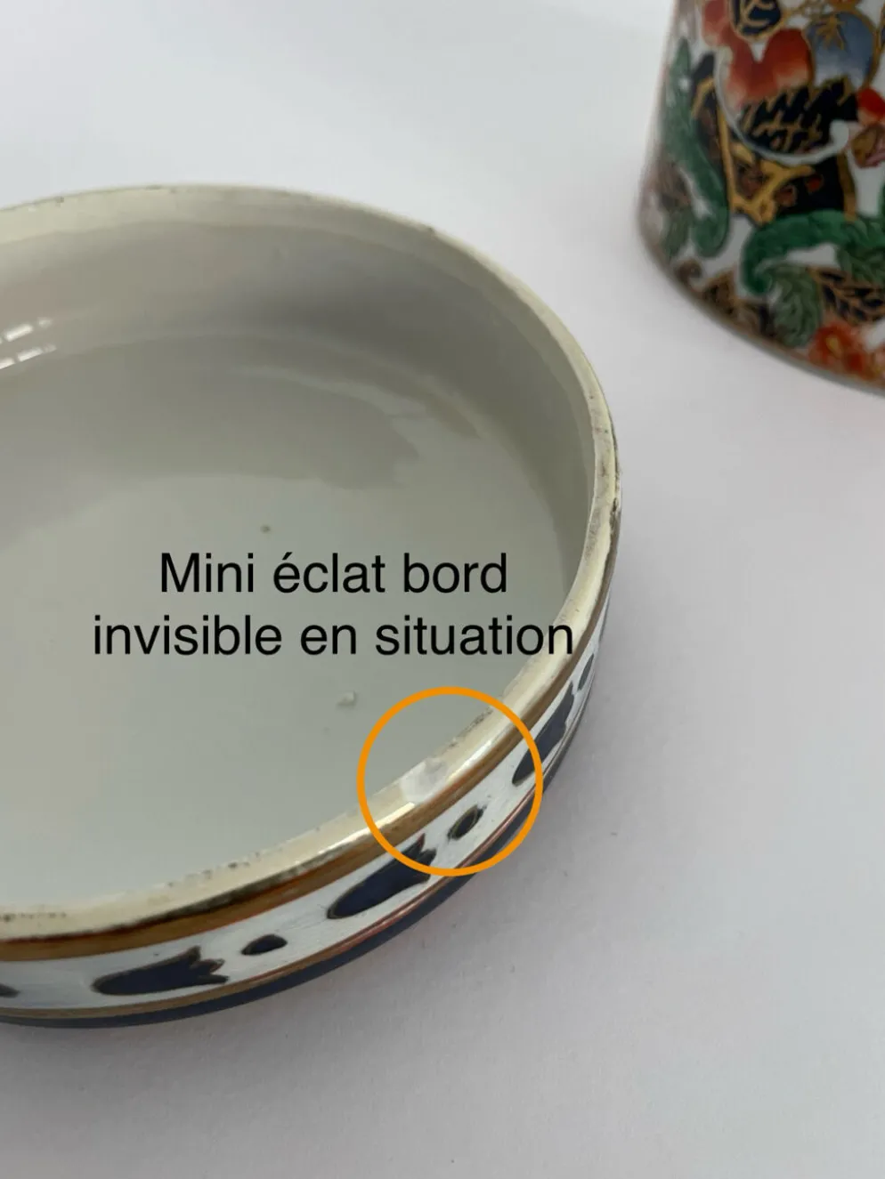 Pot / vide poche avec couvercle porcelaine chinois