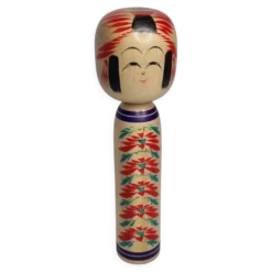 Poupée Kokeshi traditionnelle japonaise signée et numérotée, 31 cm, datée de 1964