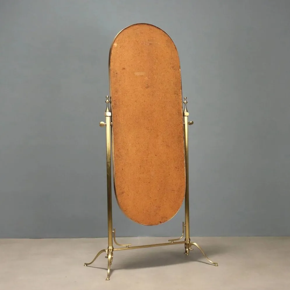 Psyché en laiton avec miroir inclinable