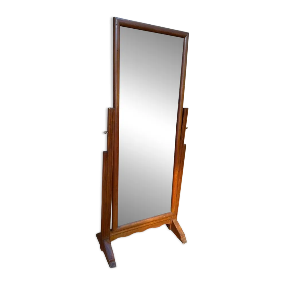 Psyché pivotante époque Art Déco – Chêne massif – Années 1930