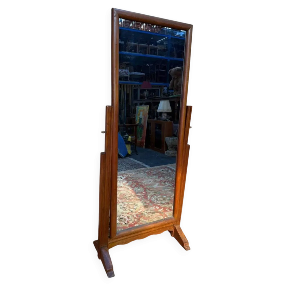 Psyché pivotante époque Art Déco – Chêne massif – Années 1930