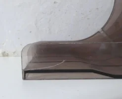 range-disques vinyle en plexi fumé design vintage 1970