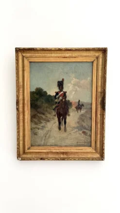Raoul Arus (1848-1921) – Grenadier à cheval – Huile sur panneau – XIXe