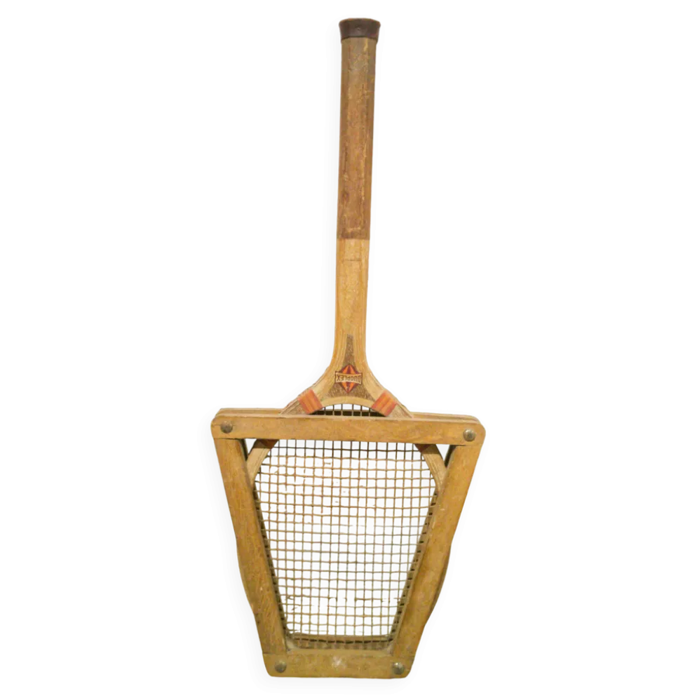 Raquette ancienne en bois avec cadre