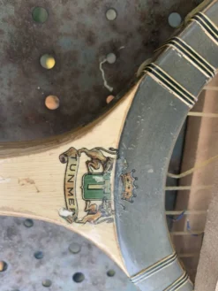 Raquette de tennis en bois tunmer spécial, protège tamis cadre en bois vintage et collector