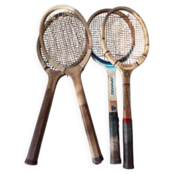 4 raquettes de tennis vintage en bois