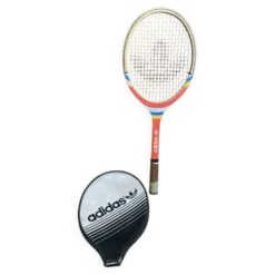 Raquette Tennis Ancienne ADIDAS Cadet Bois + Housse Sport Vintage #E24